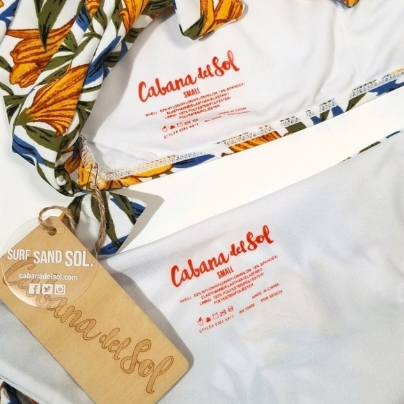 CABANA DEL SOL Tie Off Shoulder Floral Bikini Set - Picture 14 of 14